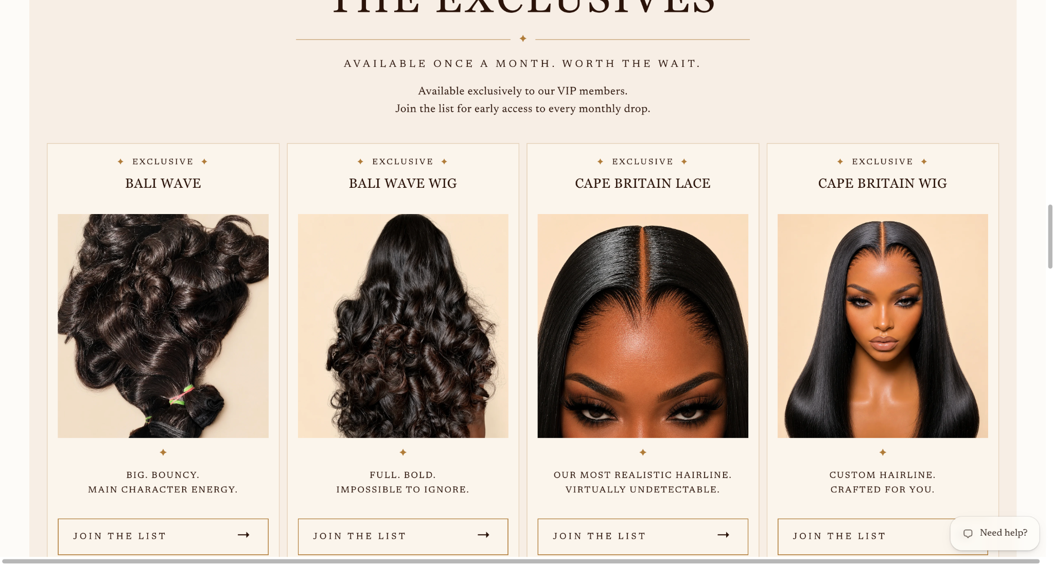 TEASED product collection website design